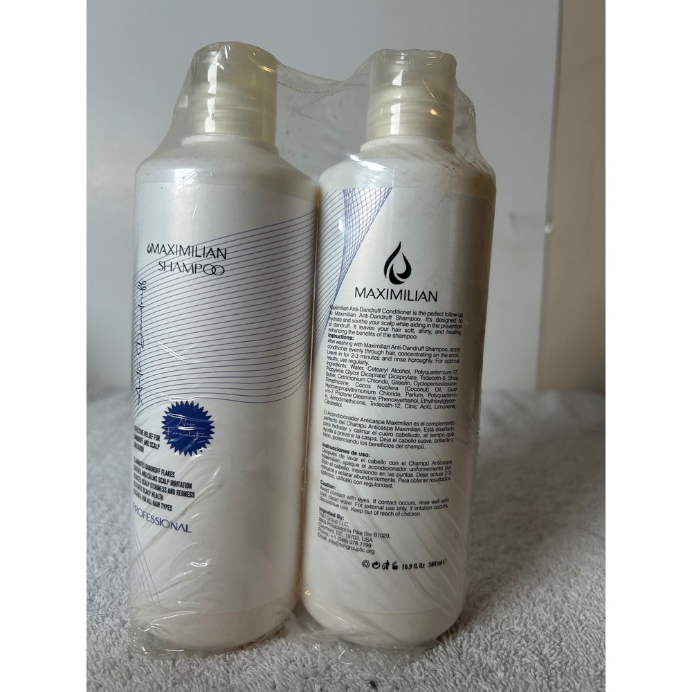 Maximilian Anti-Dandruff Shampoo and Conditioner Set 16.9oz Professional Formula